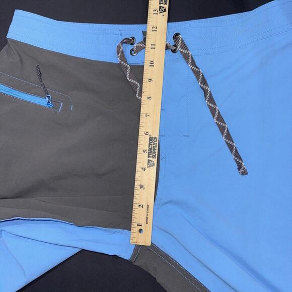 Patagonia Men's Stretch Wavefarer Swim Board Preppy Outdoor Shorts 32 Blue Gray - Picture 3 of 14